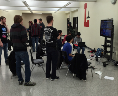 Video Game Insiders Club members square off against each other in the first-ever LHS Super Smash Brothers Tournament. Photo by Chris Watson