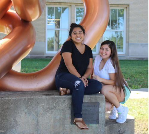 LHS students Alba Argueta (11th) and Nielly Martinez (9th) have strong feelings about DACA and the future of the DREAMers. Photo by Angel Tran 
