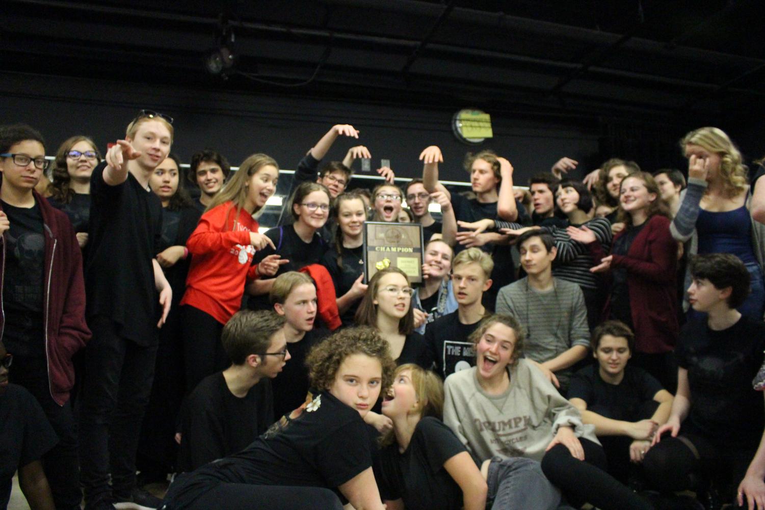 Members of the cast and crew of the LHS 2017 One Act Play Production,