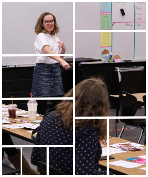 Sophia Olson (11) speaks to a group of girls at the Girl Up Advocacy Boot Camp at East High School on February 3, 2018. Photo courtesy of Sophia Olson.