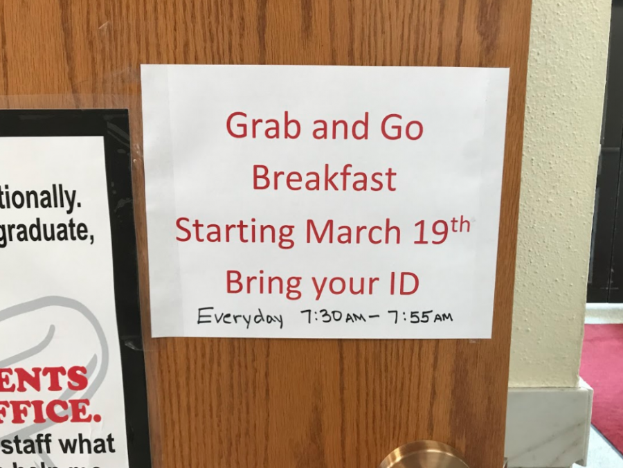 Get your Grab and Go Breakfast anytime between 7:15 and 7:55 with your student ID. 
