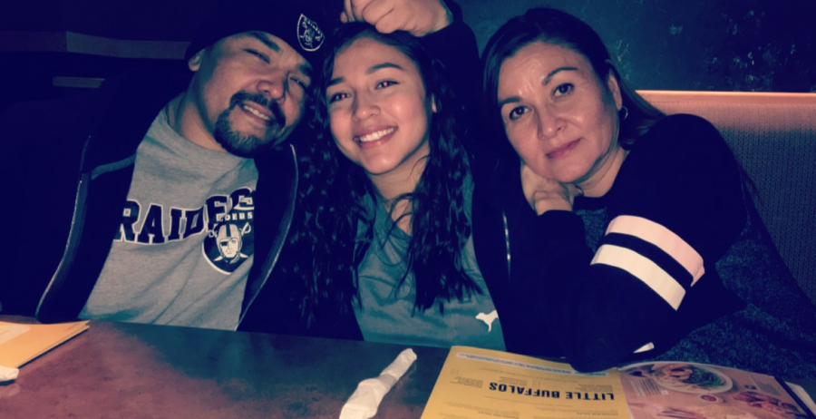 A picture of the author (Miranda Ceja) and her parents. Photo courtesy of Kelsey Schrader