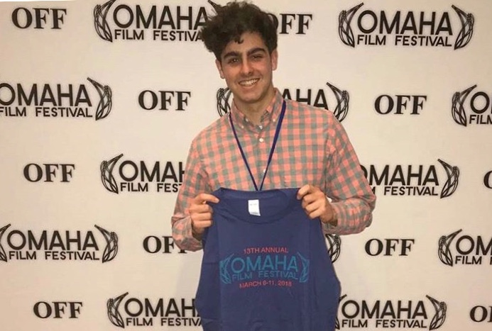 Senior Sasha Sepahpur poses on the Omaha Film Festival carpet on March 8, 2018. Photo courtesy of Up End Productions. 