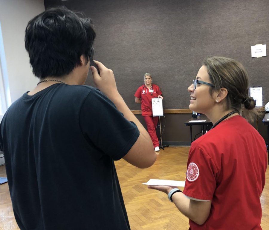 Sophomores and students new to LHS were excused from classes throughout the day on Wednesday, Sept. 26, 2018 to go through an annual health screening in Room 300. Medical staff checked vitals, vision, and hearing. 