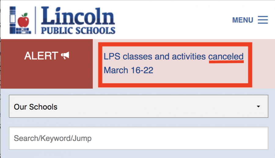 LPS cancels all classes, activities the week of March 16-22 in response to COVID-19 Coronavirus