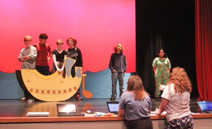 LHS theater rehearses for The Seuss Odyssey, Image taken by Sergio K. Zavala