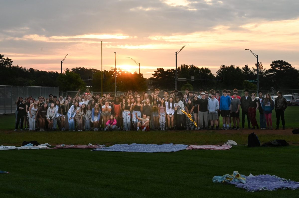 Members of the LHS Class of 2025 celebrating the 2nd annual Senior Sunrise on Friday morning on the LHS baseball field.